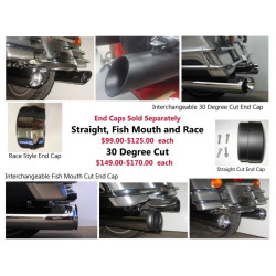PartzBiz HD DD630N-31TG - D&D 630N-31TG Black Billet Cat Ghost Pipe Exhaust Harley Touring 09-18