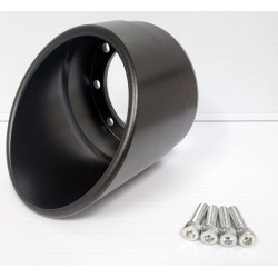 PartzBiz HD DD604-11PECap30 - D&D Black Powder 4" Interchangeable Muffler End Cap 30 Degree Sold Each w/ Bolts 604-11PECap30 Harley M8 Milwaukee Eight Touring Cruiser Chopper best for FLH FLT FLHX electra road street glide king tri