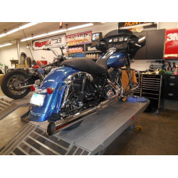 PartzBiz HD DD556Z-32L - D&D Chrome Boss Fat Cat 2-1 Exhaust Slant Cut Harley Touring 09-16 Perforated Baffle - 556Z-32L