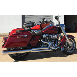 PartzBiz HD DD650Z-32TBB - D&D Chrome M8 Billet Cat 2 Into 1 Exhaust w/ Big Bore Baffle Harley FLH 17-Up 650Z-32TBB
