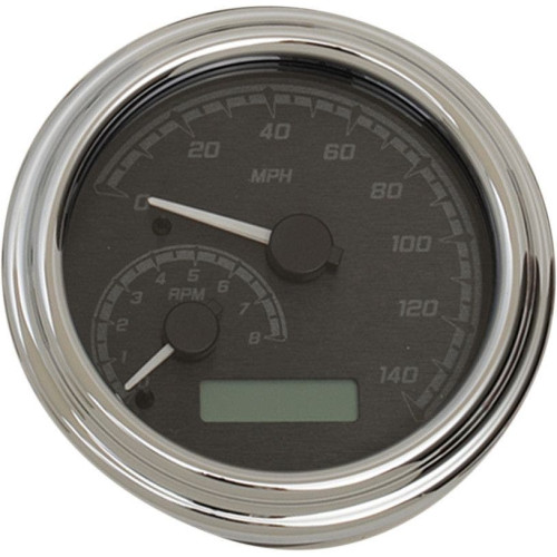 PartzBiz HD: 4419014-Dakota Digital Black/Gray & Chrome MVX Analog Gauge Speedo Tach Harley 96-03 | MVX-2002-KG-C