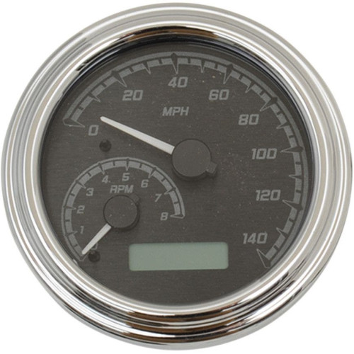 PartzBiz HD: 4419015-Dakota Digital Black/Gray & Chrome MVX FatBob Analog Digital 4 1/2 Gauge Harley | MVX-2004-KG-C