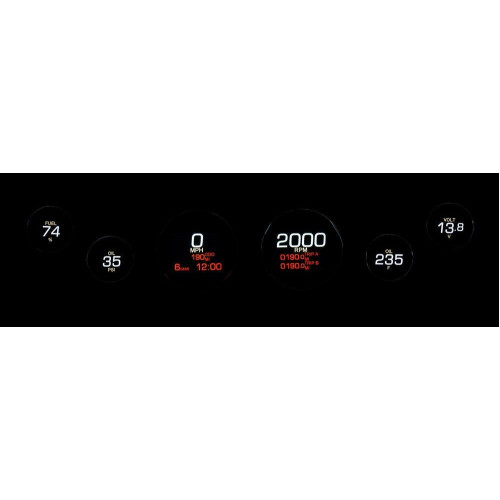 PartzBiz HD: 4419017-Dakota Digital Black MLX-8696-K Plug-In 6 LED เกจคลัสเตอร์ Harley FLH/T 96-03