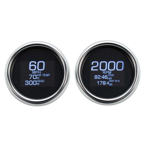 PartzBiz HD: 4419022-Dakota Digital Chrome MLX-8696 Plug-In 6 LED มาตรวัด Harley FLH/T 96-03