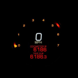 PartzBiz HD DS22100507 - Dakota Digital MLX-2004-K สีดำ LED MLX Series FatBob เกจ SPEEDO Tach 04-11