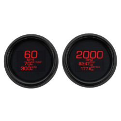 PartzBiz HD DS22120800 - Dakota Digital MLX-8404-K สีดำ LED MLX Series 4 เครื่องวัด Speedo Tach Harley 04-13 FLH FLT FLTR FLHX FLHR แผนที่ electra stree glide king