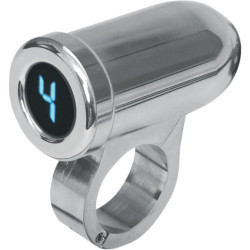 PartzBiz HD DS22120140 - Dakota Digital PGR-1100 Chrome Blue LED โปรแกรมอัตโนมัติตัวบ่งชี้เกียร์ 1 ” Bar | PGR-1100