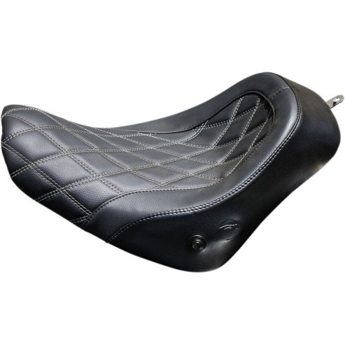 PartzBiz HD: 4418940-Danny Grey 21-201DAIR Diamond Airhawk Weekday Solo Seat Harley FL Softail 18-Up อานใหม่ที่ดีที่สุดอัพเกรดการเปลี่ยนแบบกำหนดเองคลาสสิก