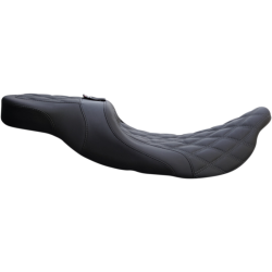 PartzBiz HD DS08011137 - Danny Grey Airhawk Weekday 2-up XL Harley Seat DD Stitch W/Backrest Option 08-21 FL | 21-420DIAAIR