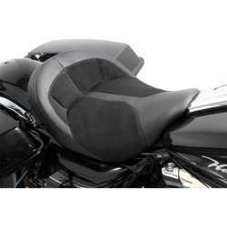 PartzBiz HD WP830-0103 - Danny Grey BigIST Air Black Leather Solo Wide Saddle Seat Harley Touring 08-15 | แดนนี่ เกรย์