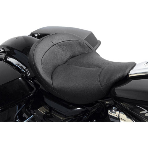 PartzBiz HD: 4418923-Danny Grey BigIST Air Black Vinyl Solo Wide Saddle Seat สำหรับ Harley Touring 08-15 | แดนนี่ เกรย์