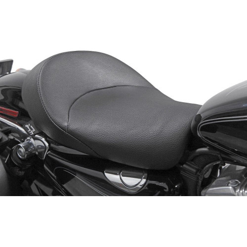 PartzBiz HD: 4418888-Danny Grey Bigist Solo Seat ไวนิลตะเข็บเรียบ Harley Sportster 04-18