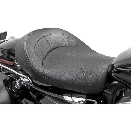 PartzBiz HD: 4418889-Danny Grey Bigist Solo Seat ไวนิลตะเข็บเรียบ Harley Sportster 04-18