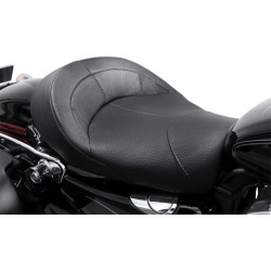 PartzBiz HD WP830-0101 - Danny Grey Black Vinyl Low Profile BigIst Air Solo Seat สำหรับ Harley Dyna 06-16 | FA-DGE-0276