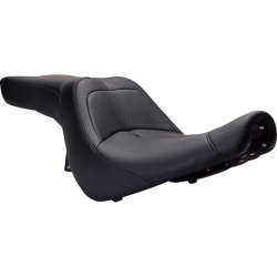 PartzBiz HD DS08020836 - Danny Grey Lowist 2-up เบาะหนังสีดำ Harley สำหรับ 06-10 FXST 07-17 FLSTF/B | FA-DGE-0292