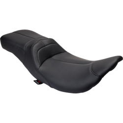 PartzBiz HD DS08010865 - Danny Grey LowIST 2-up Harley Seat หนังสีดำ สำหรับ 08-23 FL | FA-DGE-0290