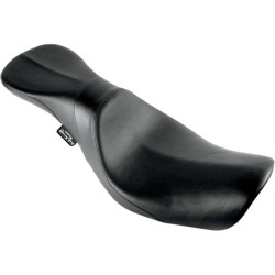 PartzBiz HD WP830-0367 - Danny Grey Smooth Black Vinyl Weekday 2-Up XL Seat สำหรับ Harley Dyna 06-16 Model | 21-411