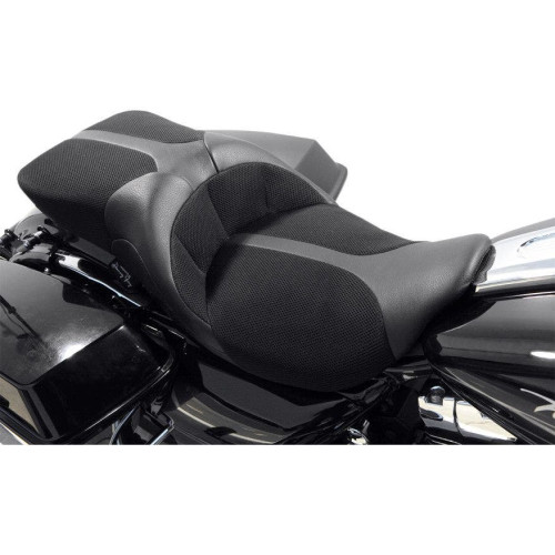 PartzBiz HD: 4418853-Danny Grey TourIST 2-Up Air Touring เบาะหนังสีดำสำหรับ Harley FLH/T 08-15 | แดนนี่ เกรย์