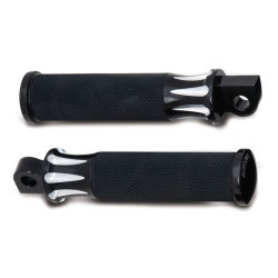 PartzBiz HD AN07-909 - Arlen Ness Black Fusion Male Mount Foot Pegs for Harley or Metric-07-909