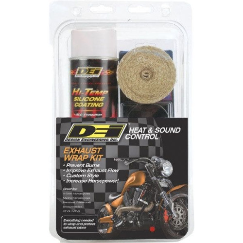 PartzBiz HD: 4418746-DEI Exhaust Wrap Kit 2x15 Tan Wrap with White HT Silicone Coating 901332
