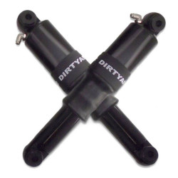 PartzBiz HD DA-HTRS01AVRODB - Dirty Air อลูมิเนียมด้านหลังสีดำ Air Ride Shocks ระบบกันสะเทือนคู่ Harley V-Rod 01-20