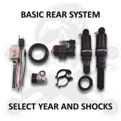 PartzBiz HD DA-HTR01-ALUMINUM - Dirty Air Rear Aluminum Bagger Air Ride Rear Suspension Shock Kit Harley FLH 00-18