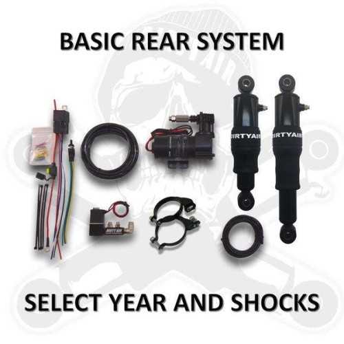 PartzBiz HD: 4418707-Dirty Air Rear Basic Bagger Air Ride Rear Suspension Shock Kit Harley FLH 00-20 PartzBiz HD: 4418707-Dirty Air Rear Basic Bagger Air Ride Rear Suspension Shock Kit Harley FLH 00-20