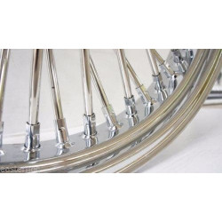 PartzBiz HD MS21580938-AV-WW - DNA 52 Front Mammoth Spoke White Wall Wheel Tire Rotor Package Harley FLH 00-07