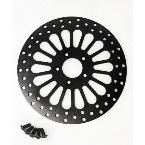 PartzBiz HD: 4418666-DNA Black Super Spoke Single Front 11.5 ดิสก์โรเตอร์ เฉพาะ Harley Touring Softail XL Dyna