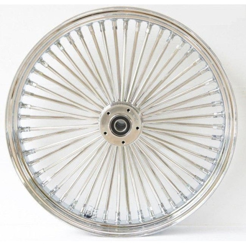 PartzBiz HD: 4418596-DNA Chrome Front Mammoth 52 Spoke 21x3.00 Wheel 08 - 15 FLH/T W/O ABS Dual Disc