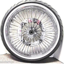 PartzBiz HD MS21580636-FRT-Package - DNA Chrome Mammoth 21" 52 Fat Spoke Wheel & White Wall Tire Package Harley FL Softail 00-07 PartzBiz HD MS21580636-FRT-Package - DNA Chrome Mammoth 21" 52 Fat Spoke Wheel & White Wall Tire Package Harley FL Softail 00-07