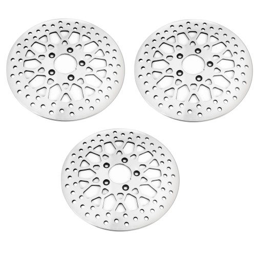 PartzBiz HD: 4418515-DNA High Polished Mesh Dual Front & Rear 11.5 Disc Rotors สำหรับ Harley Touring 00-07 | M-RT-2162 PartzBiz HD: 4418515-DNA High Polished Mesh Dual Front & Rear 11.5 Disc Rotors สำหรับ Harley Touring 00-07 | M-RT-2162