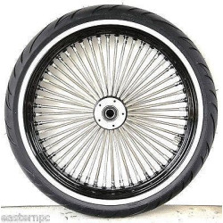 PartzBiz HD CL-MS21580942-RH-B_PKG - DNA Mammoth 52 Fat Spoke Black 21" Rim & Hub Wheel Tire Rotor Package Harley FL 08-18 PartzBiz HD CL-MS21580942-RH-B_PKG - DNA Mammoth 52 Fat Spoke Black 21" Rim & Hub Wheel Tire Rotor Package Harley FL 08-18