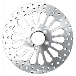 PartzBiz HD M-RT-2100 / EP-13274 - DNA Polished Super Spoke Single Front 11.5 Disc Rotor Harley Softail XL Dyna