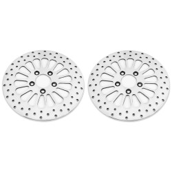 PartzBiz HD M-RT-2100 (x2) / EP-13274 (x2) - DNA Super Spoke Polished Dual Front 11.5 Disc Rotors Harley Touring 00-07 (คู่) | M-RT-2102 PartzBiz HD M-RT-2100 (x2) / EP-13274 (x2) - DNA Super Spoke Polished Dual Front 11.5 Disc Rotors Harley Touring 00-07 (คู่) | M-RT-2102