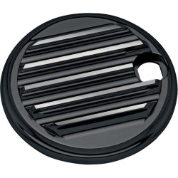 PartzBiz HD DS07030217 - Covingtons Customs Gloss Black Finned Fuel Gas Door Harley Touring 92-07 | C1126-B
