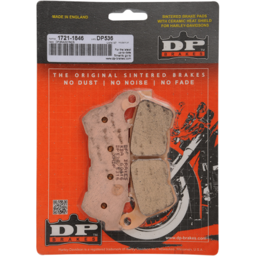 PartzBiz HD: 4418458-DP เบรคผ้าเบรคโลหะเผาด้านหน้า DP536 Harley Sportster 14-20 PartzBiz HD: 4418458-DP เบรคผ้าเบรคโลหะเผาด้านหน้า DP536 Harley Sportster 14-20