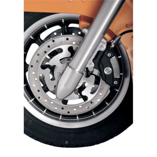 PartzBiz HD: 4418434-Drag 0214-0335 Smooth Chrome Bullet Axle Caps Front 25mm Harley Touring FLH/T | 0214-0335