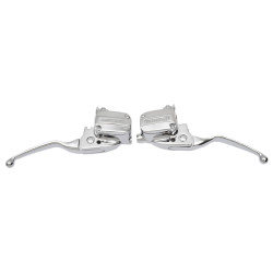 PartzBiz HD DS06101952 - Drag 0610-1952 Chrome Brake & Hydraulic Clutch Control Kit 17-18 Harley Touring 06101952