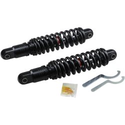 PartzBiz HD DS13101668 - Drag 13" Premium Ride-Height Adjustable Shocks Black Heavy Duty Harley Dyna 91-17