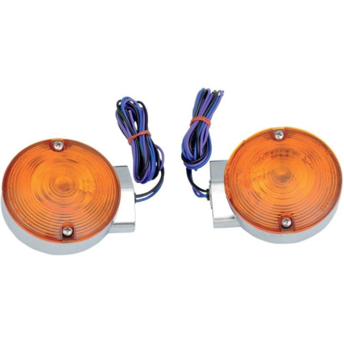 PartzBiz HD: 4418342-Drag 2020-0592 Chrome Touring Rear 1156 Amber Turn Signals Repl. OE 68765-94A L12-6030AR 20200592