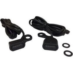 PartzBiz HD DS20402135 - Drag 2040-2135 Black Smoke Lens LED Handlebar Marker Light 96-17 Harley FL FX XL  204021325