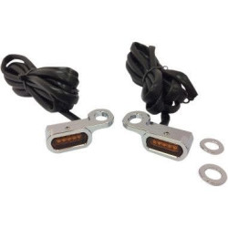 PartzBiz HD DS20402140 - Drag 2040-2140 Chrome Amber Lens LED Handlebar Marker Light 09-18 Harley FL FX 2040-2140 20402140