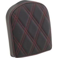 PartzBiz HD DS08220445 - Drag 7" Sissy Bar Pad Silver Double Diamond Vinyl Harley & Custom 0822-0444