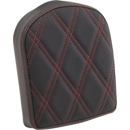 PartzBiz HD: 4418330-Drag 7" Sissy Bar Pad Silver Double Diamond Vinyl Harley & Custom 0822-0444