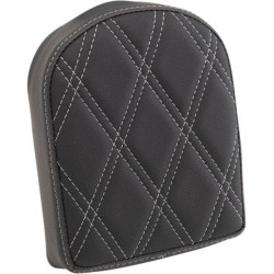 PartzBiz HD DS08220444 - Drag 7" Sissy Bar Pad Silver Double Diamond Vinyl Harley & Custom 0822-0444