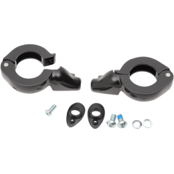 PartzBiz HD DS20201270 - Drag Black 41mm Fork Turn Signal Clamp Mounts Harley & Metric Custom