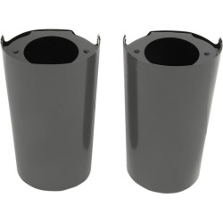 PartzBiz HD DS04110118 - Drag Specialties Black Smooth Stock Length Repl OEM Upper Slider Covers 14-17 | 0411-0118 Repl OEM 45600003 & 45800023
