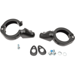 PartzBiz HD DS20201272 - Drag Black 49mm Fork Turn Signal Clamp Mounts Harley & Metric Custom