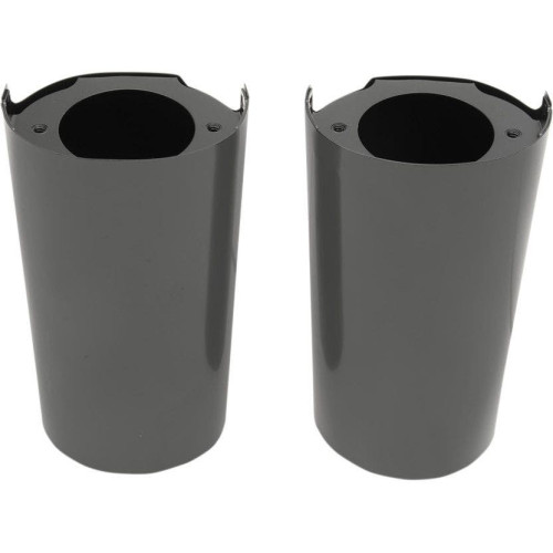 PartzBiz HD: 4418280-Drag Specialties Black Smooth Plus +2 Fork Boots Upper Slider Covers 14-17 | 0411-0119